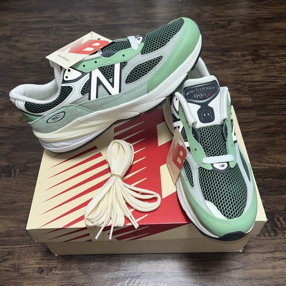 New Balance 990v6 Men's Shoes Size 8.5 Avocado Natural Mint Sneakers Made In USA